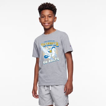 Youth Disney x Champion Heather Gray Los Angeles Chargers Hercules & Pegasus T-Shirt