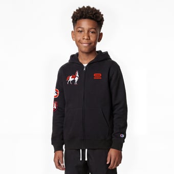 Youth Disney x Champion Black Denver Broncos Maximus Full-Zip Hoodie