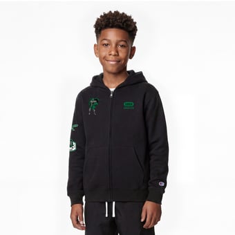Youth Disney x Champion Black Philadelphia Eagles Doctor Doom Full-Zip Hoodie