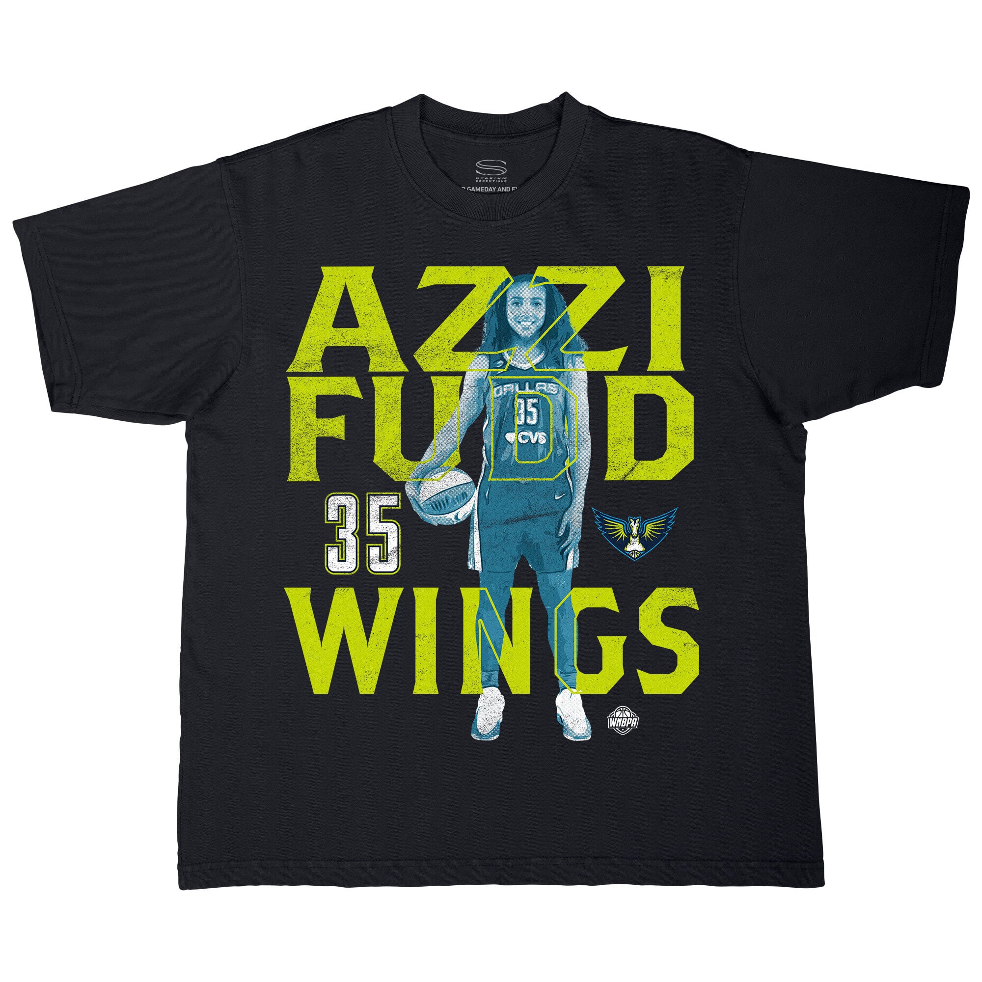 Unisex Stadium Essentials Azzi Fudd Black Dallas Wings Player Stance Urban T-Shirt