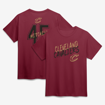Men's Donovan Mitchell Wine Cleveland Cavaliers Hustle Name & Number T-Shirt