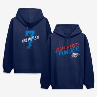 Men's Chet Holmgren Navy Oklahoma City Thunder Hustle Name & Number Hoodie