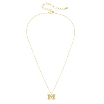 Women's CANVAS Style Michigan Wolverines Gold-Plated Pendant Necklace