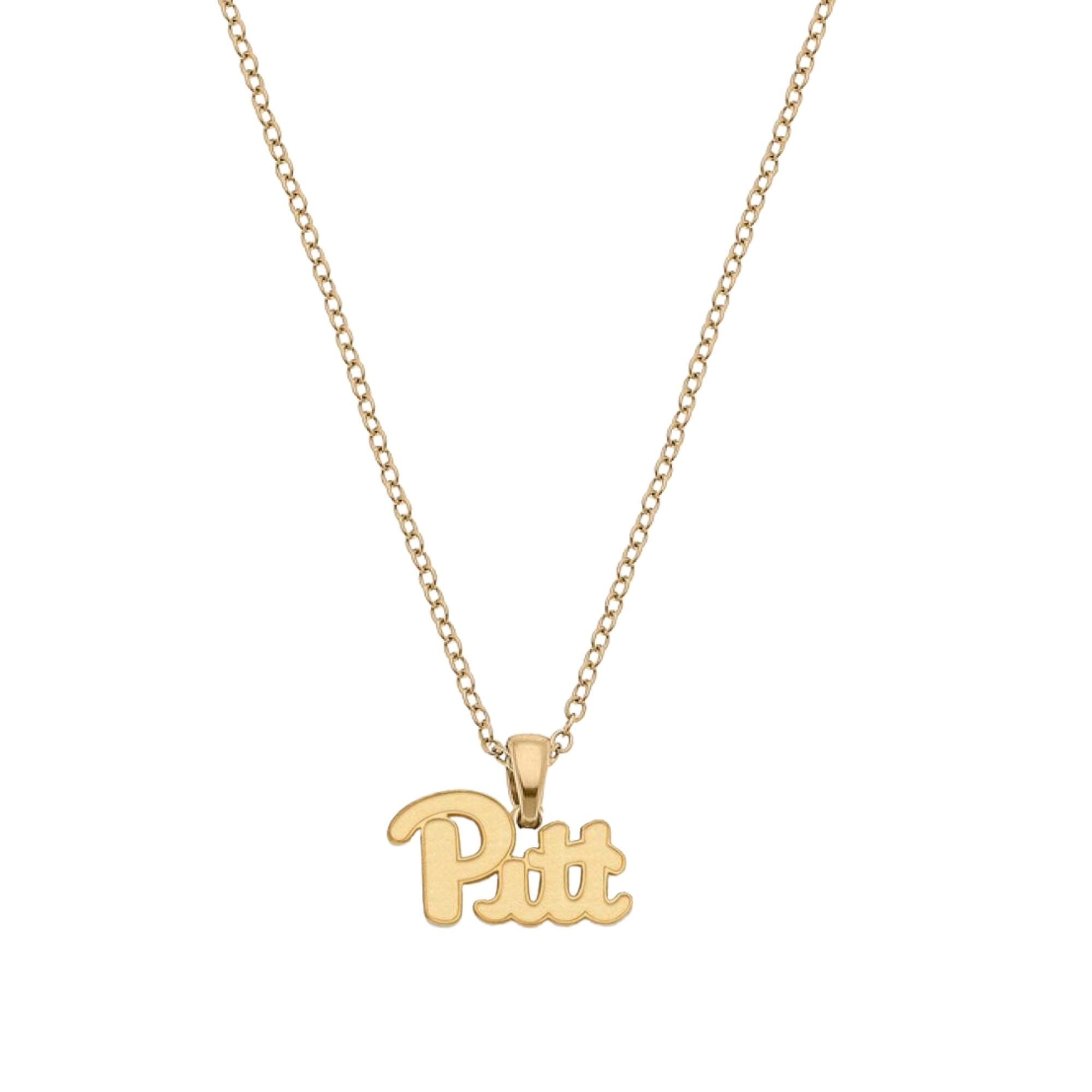 Women's CANVAS Style Pitt Panthers Gold-Plated Pendant Necklace