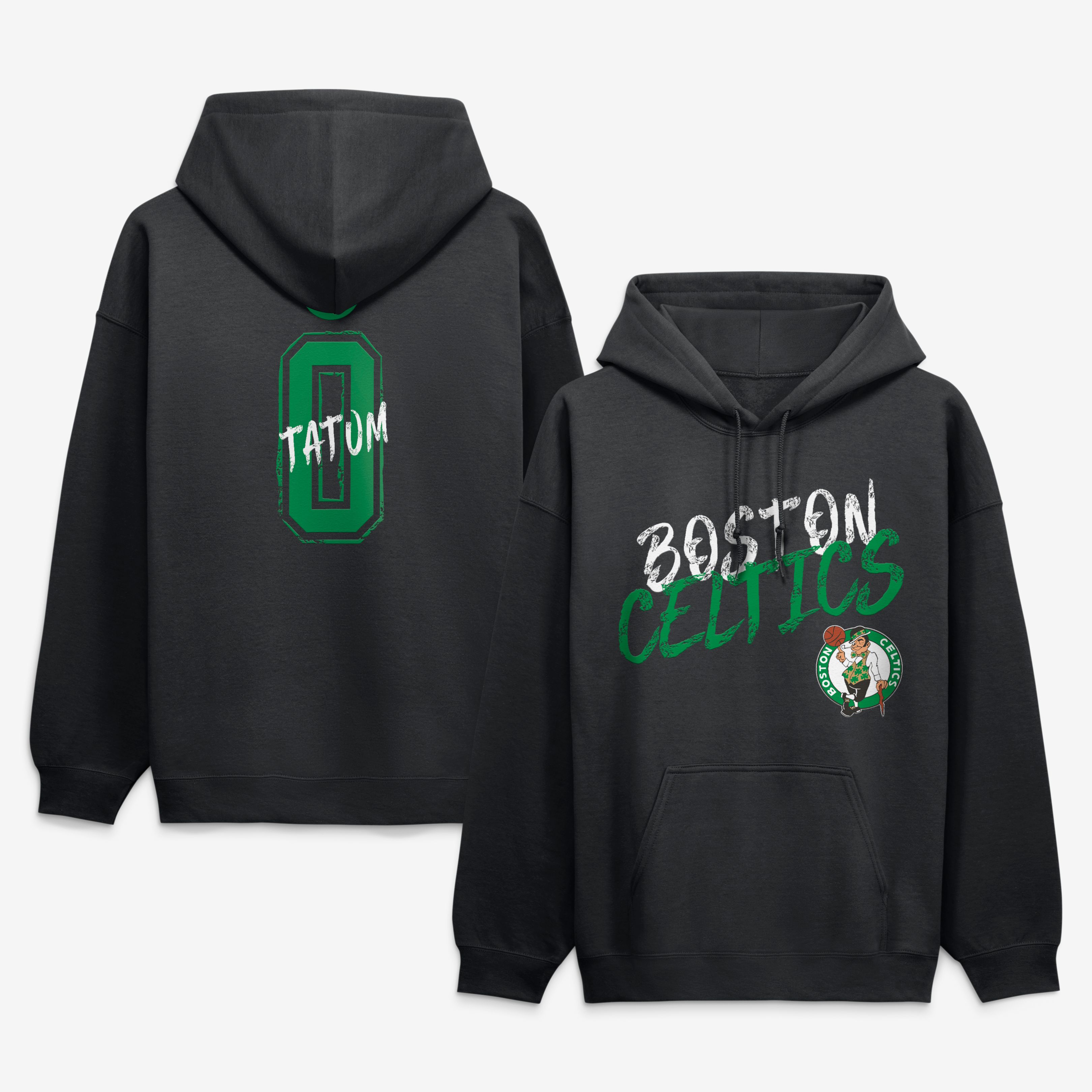 Men's Jayson Tatum Black Boston Celtics Hustle Name & Number Hoodie