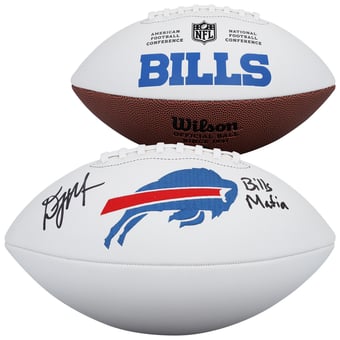 D.J. Moore Buffalo Bills Autographed Wilson White Panel Football with "Bills Mafia" Inscription