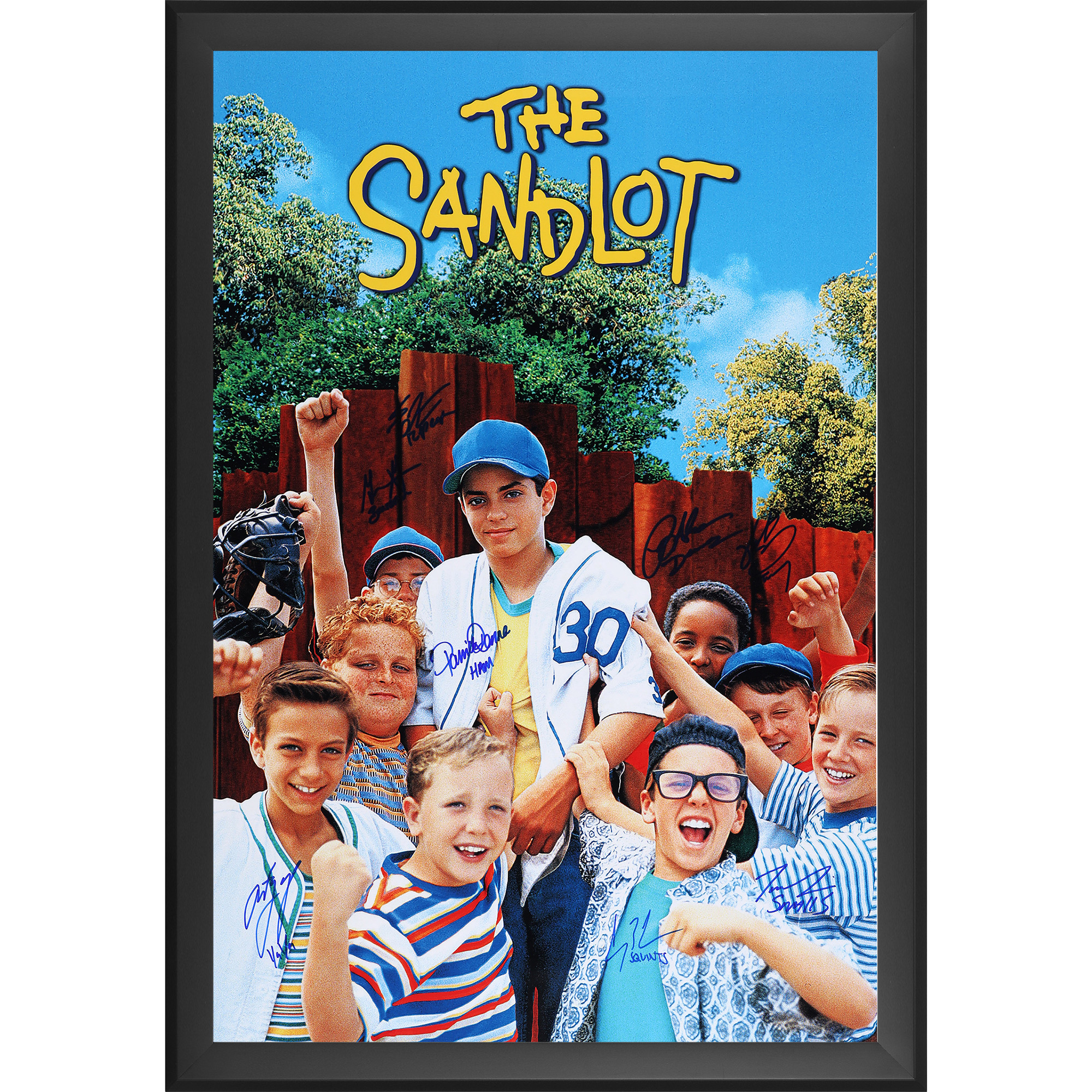 The Sandlot Autographed Framed 27" x 40" Full Size Movie Poster with Multiple Inscriptions - 8 Signatures