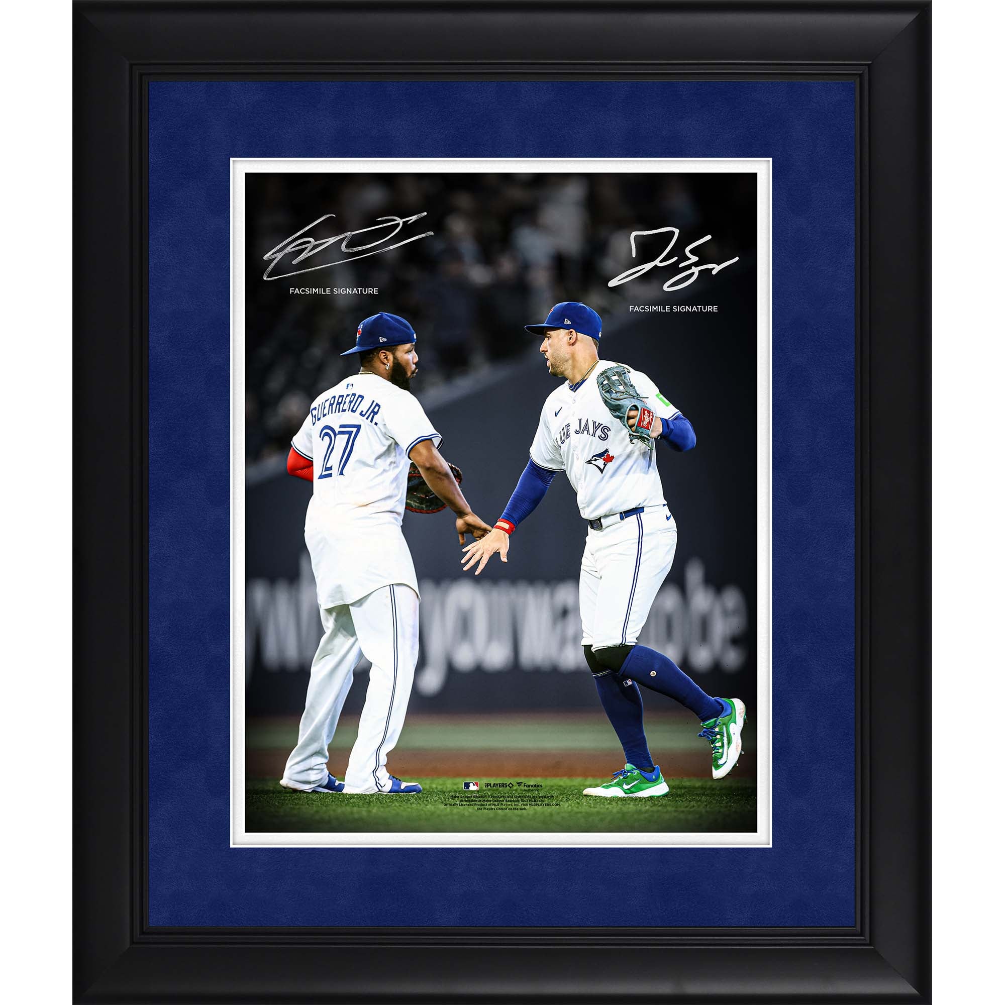 Vladimir Guerrero Jr. & George Springer Toronto Blue Jays Facsimile Signature Framed 11" x 14" Spotlight Photograph