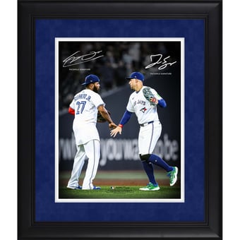 Vladimir Guerrero Jr. & George Springer Toronto Blue Jays Facsimile Signature Framed 11" x 14" Spotlight Photograph