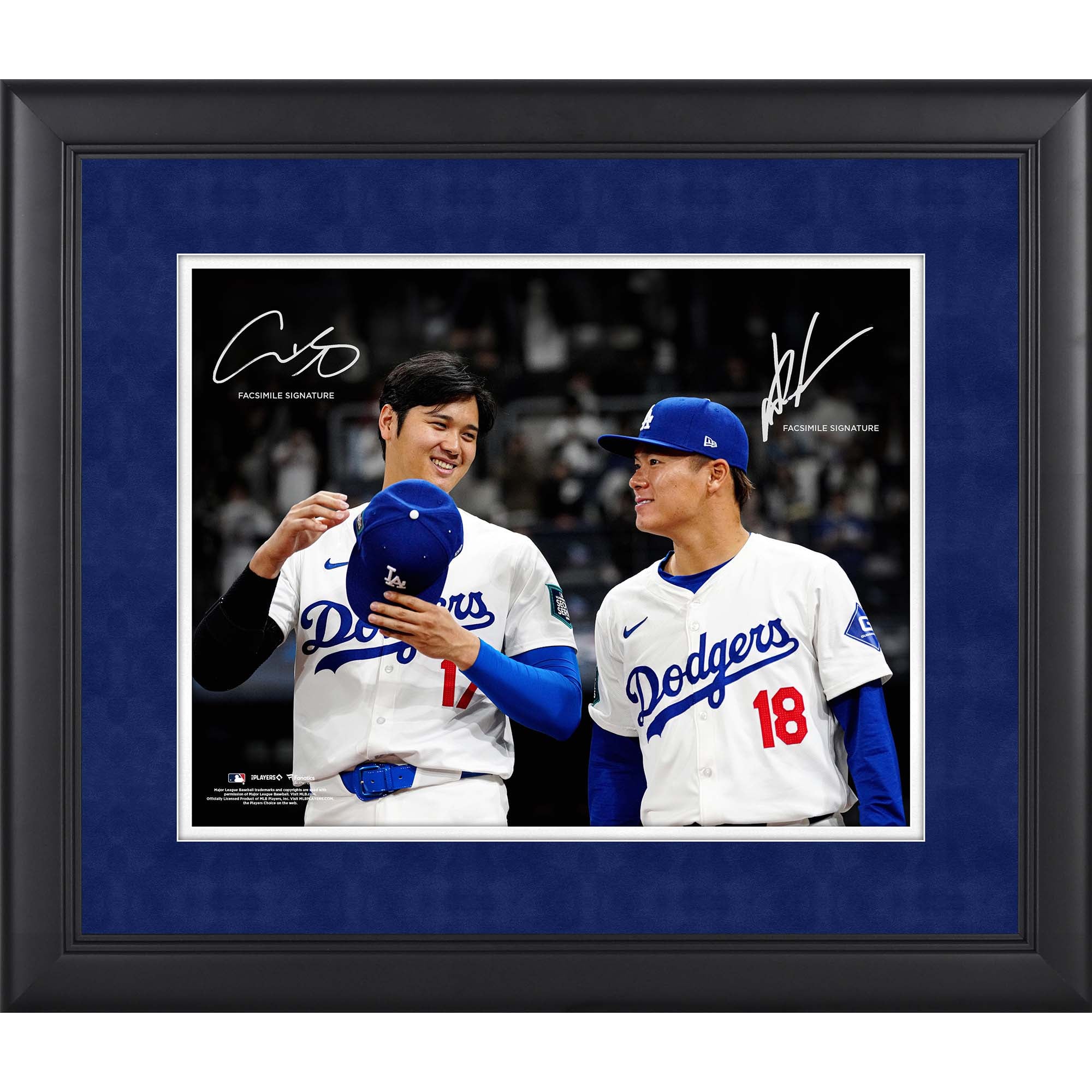 Shohei Ohtani & Yoshinobu Yamamoto Los Angeles Dodgers Facsimile Signature Framed 11" x 14" Spotlight Photograph