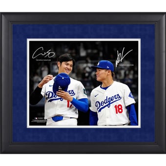 Shohei Ohtani & Yoshinobu Yamamoto Los Angeles Dodgers Facsimile Signature Framed 11" x 14" Spotlight Photograph