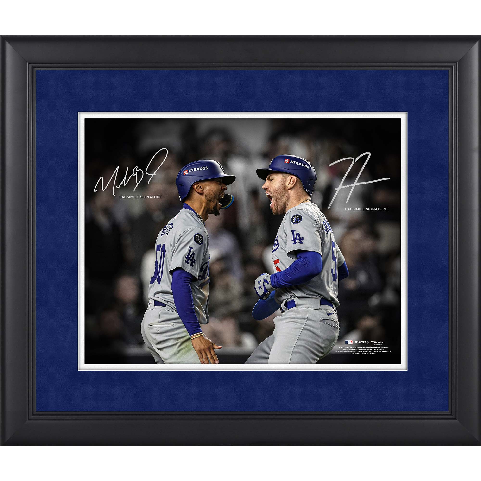 Mookie Betts & Freddie Freeman Los Angeles Dodgers Facsimile Signature Framed 11" x 14" Spotlight Photograph