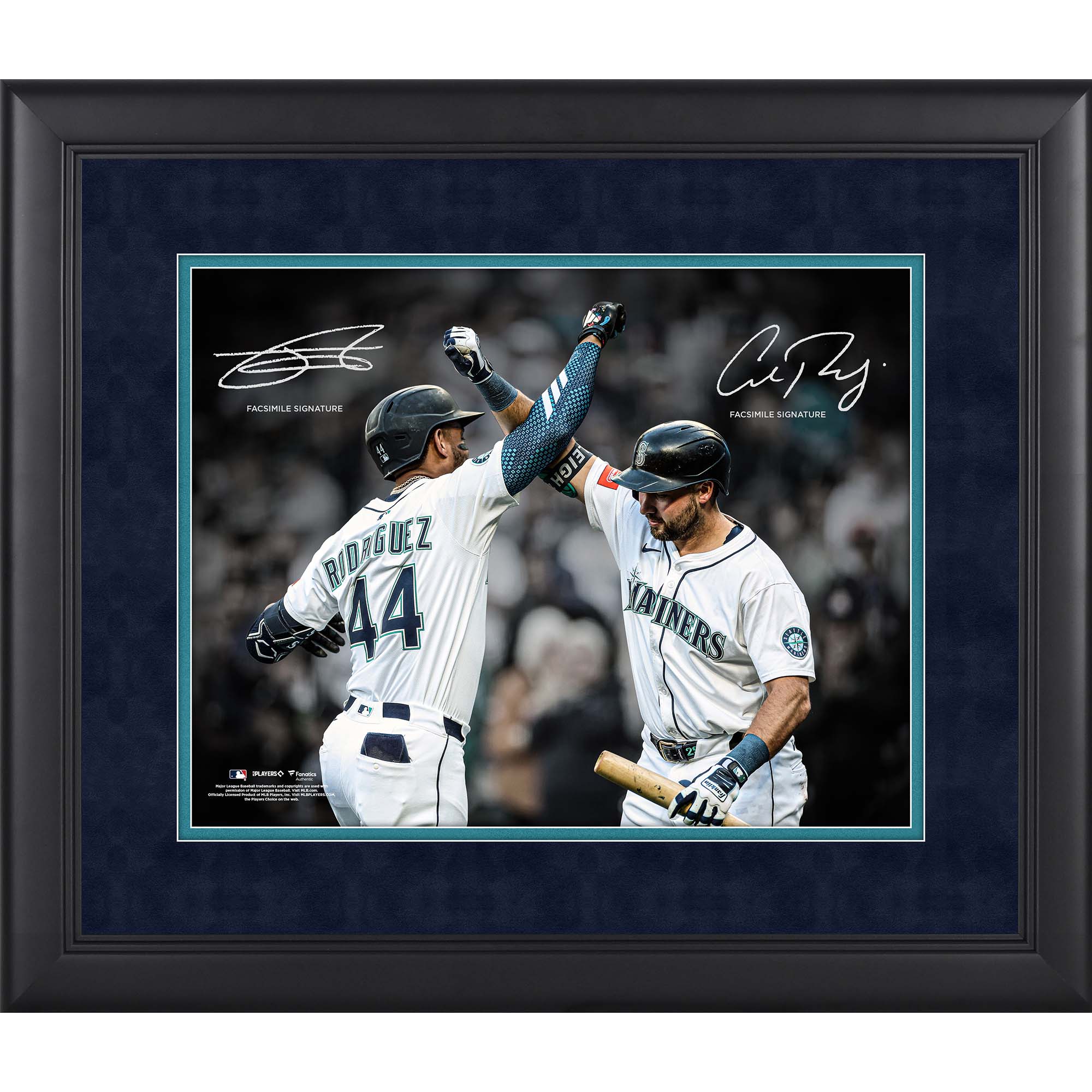 Cal Raleigh & Julio Rodriguez Seattle Mariners Facsimile Signature Framed 11" x 14" Spotlight Photograph