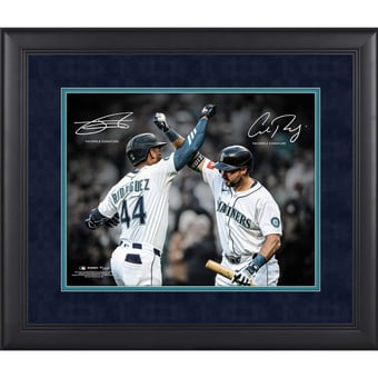 Cal Raleigh & Julio Rodriguez Seattle Mariners Facsimile Signature Framed 11" x 14" Spotlight Photograph