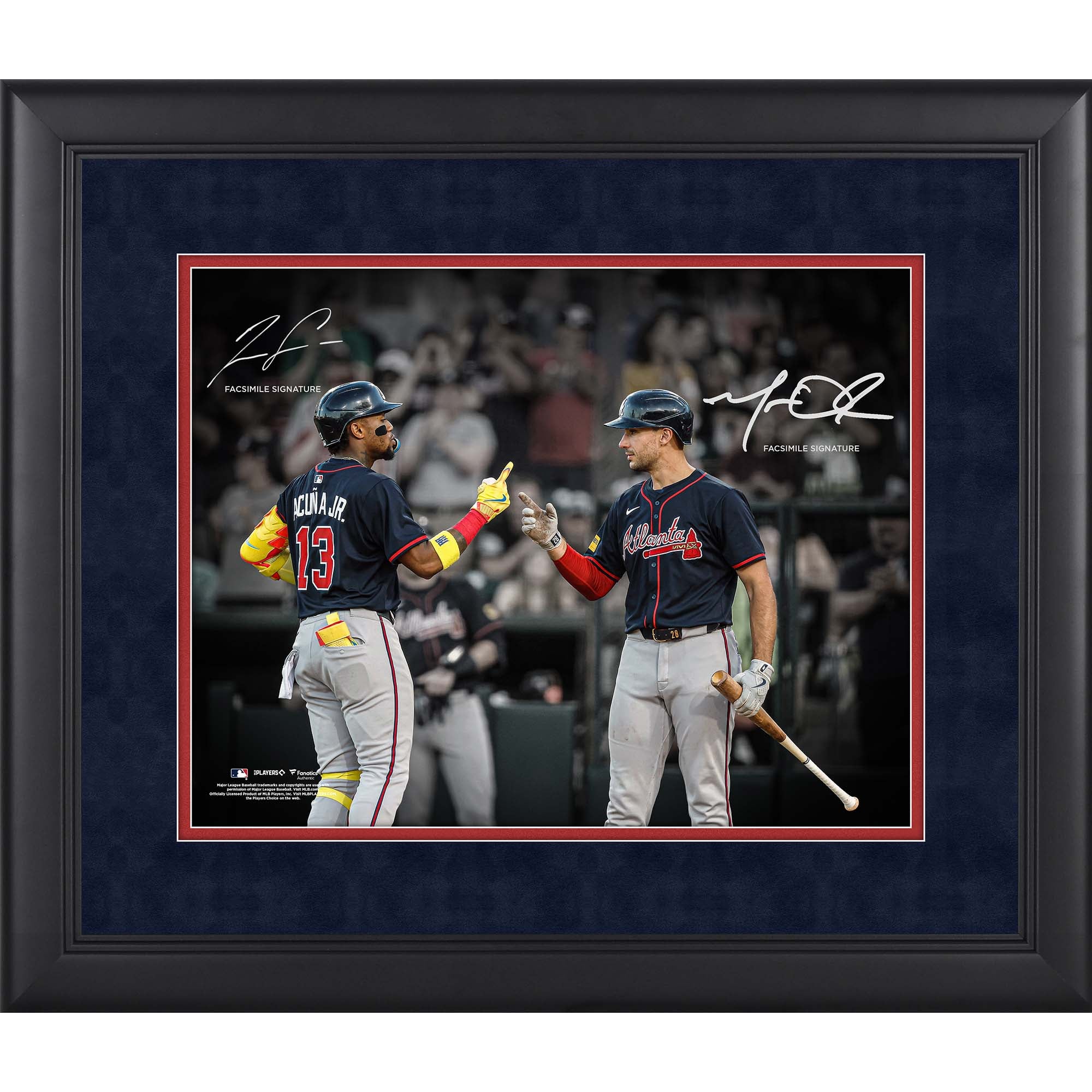 Ronald Acuña Jr. & Matt Olson Atlanta Braves Facsimile Signature Framed 11" x 14" Spotlight Photograph