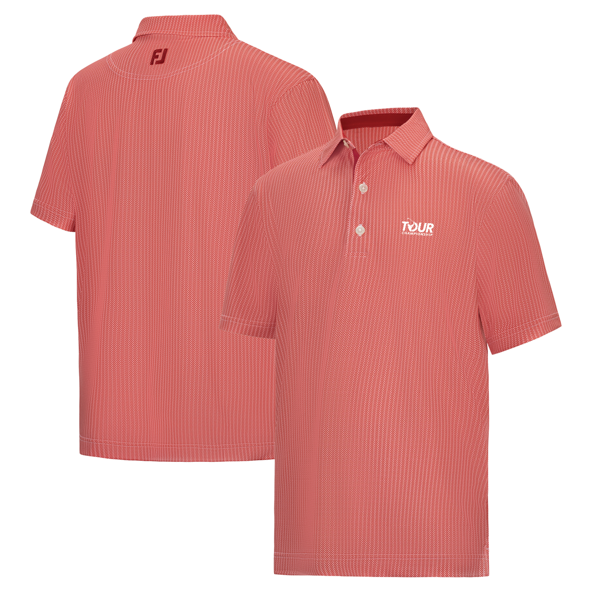 Youth FootJoy Crimson TOUR Championship Tee Time Print Lisle ProDry Polo