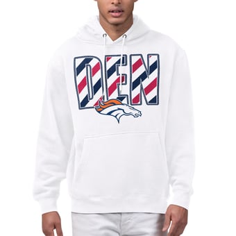 Men's Starter White Denver Broncos Stars & Stripes Graphic Hoodie