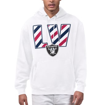 Men's Starter White Las Vegas Raiders Stars & Stripes Graphic Hoodie