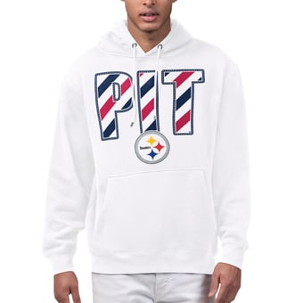 Men's Starter White Pittsburgh Steelers Stars & Stripes Graphic Hoodie