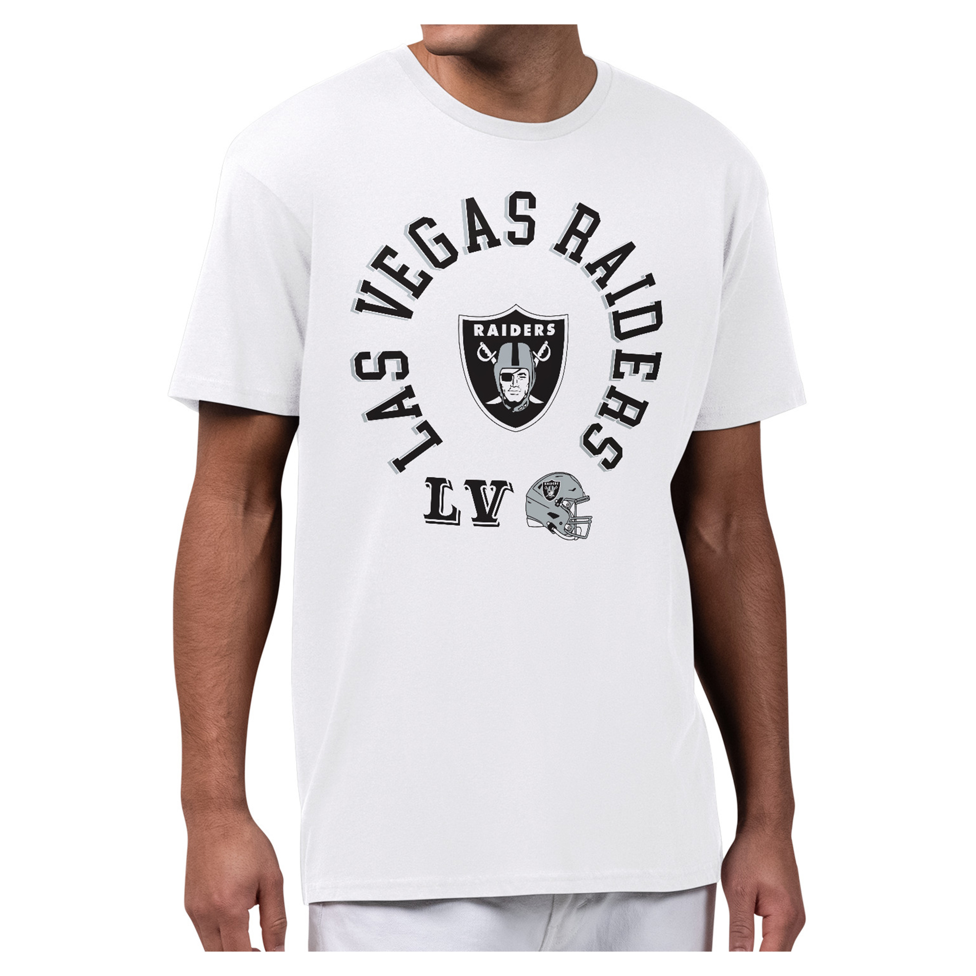 Men's Starter White Las Vegas Raiders All-Around Fan Graphic T-Shirt