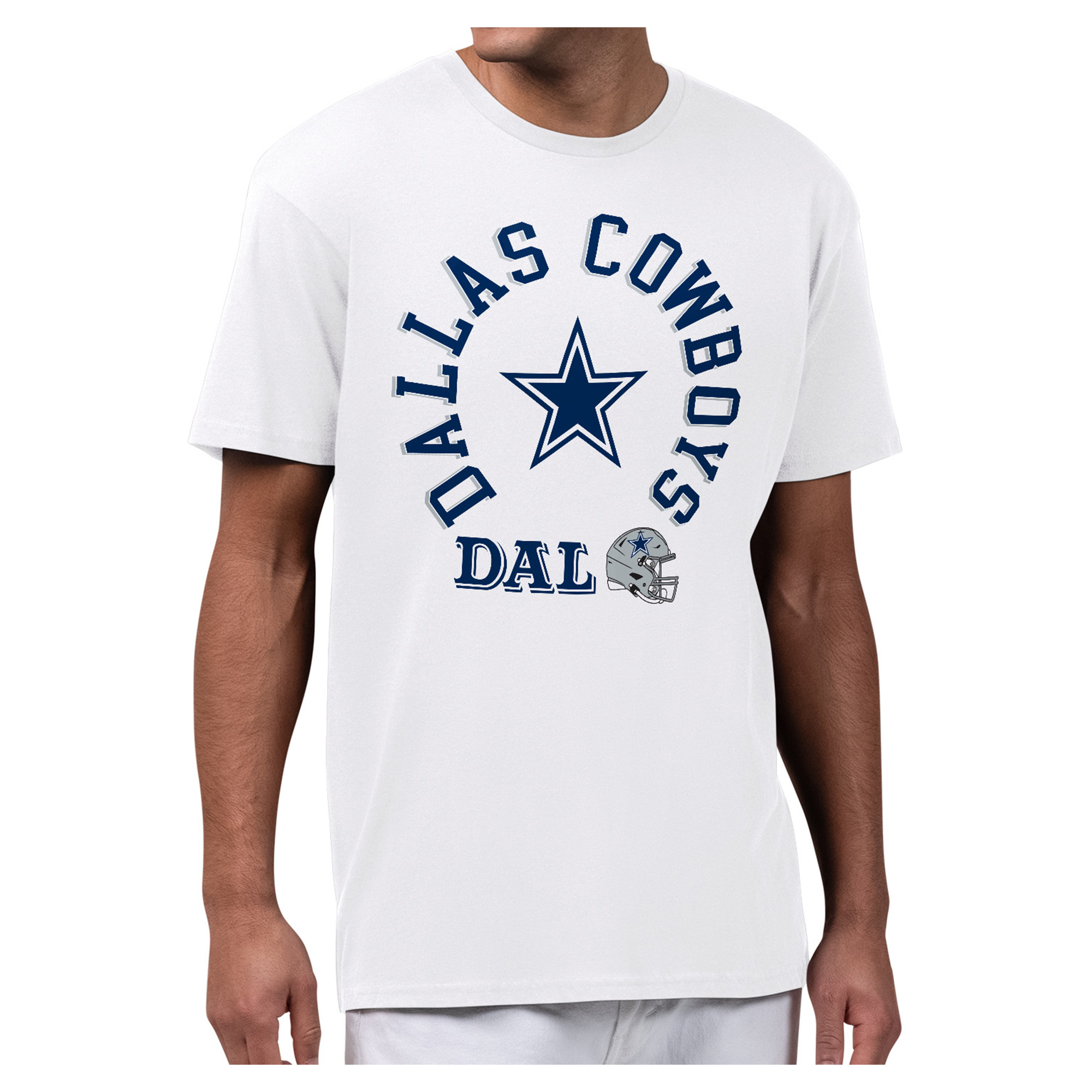 Men's Starter White Dallas Cowboys All-Around Fan Graphic T-Shirt