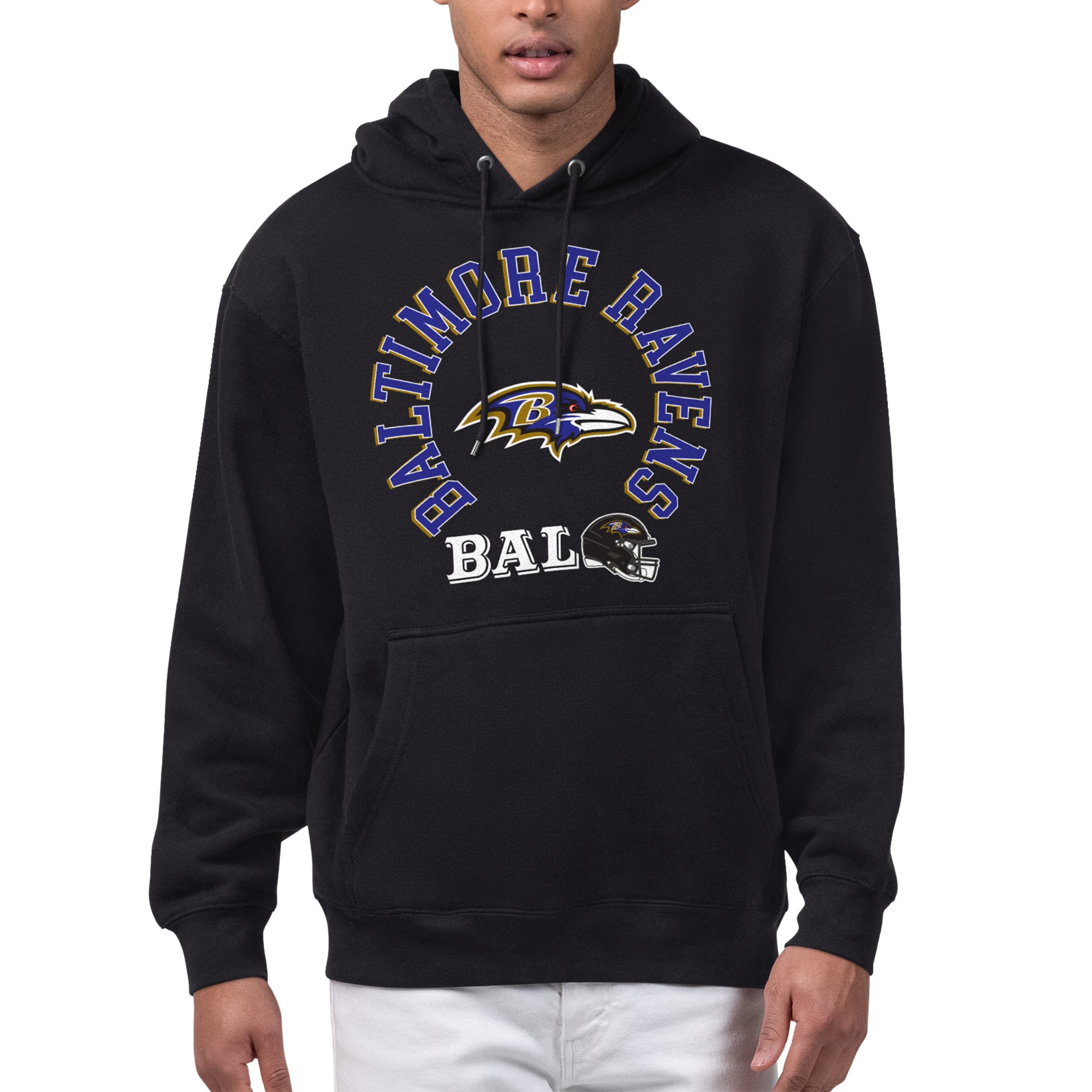 Men's Starter Black Baltimore Ravens All-Around Fan Graphic Hoodie