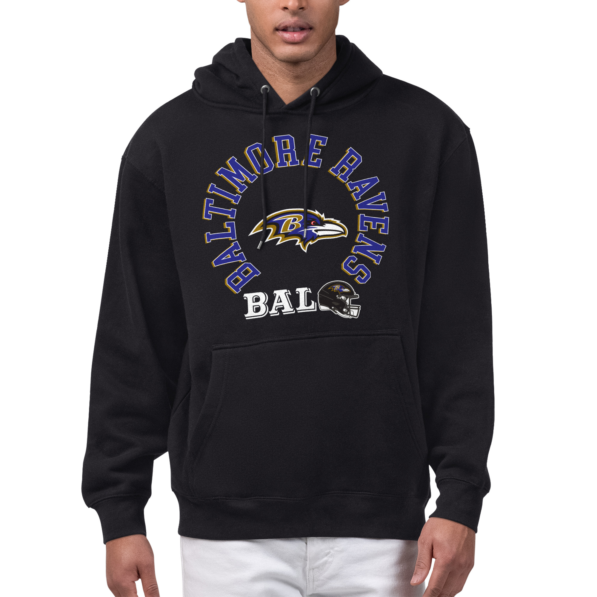 Men's Starter Black Baltimore Ravens All-Around Fan Graphic Hoodie