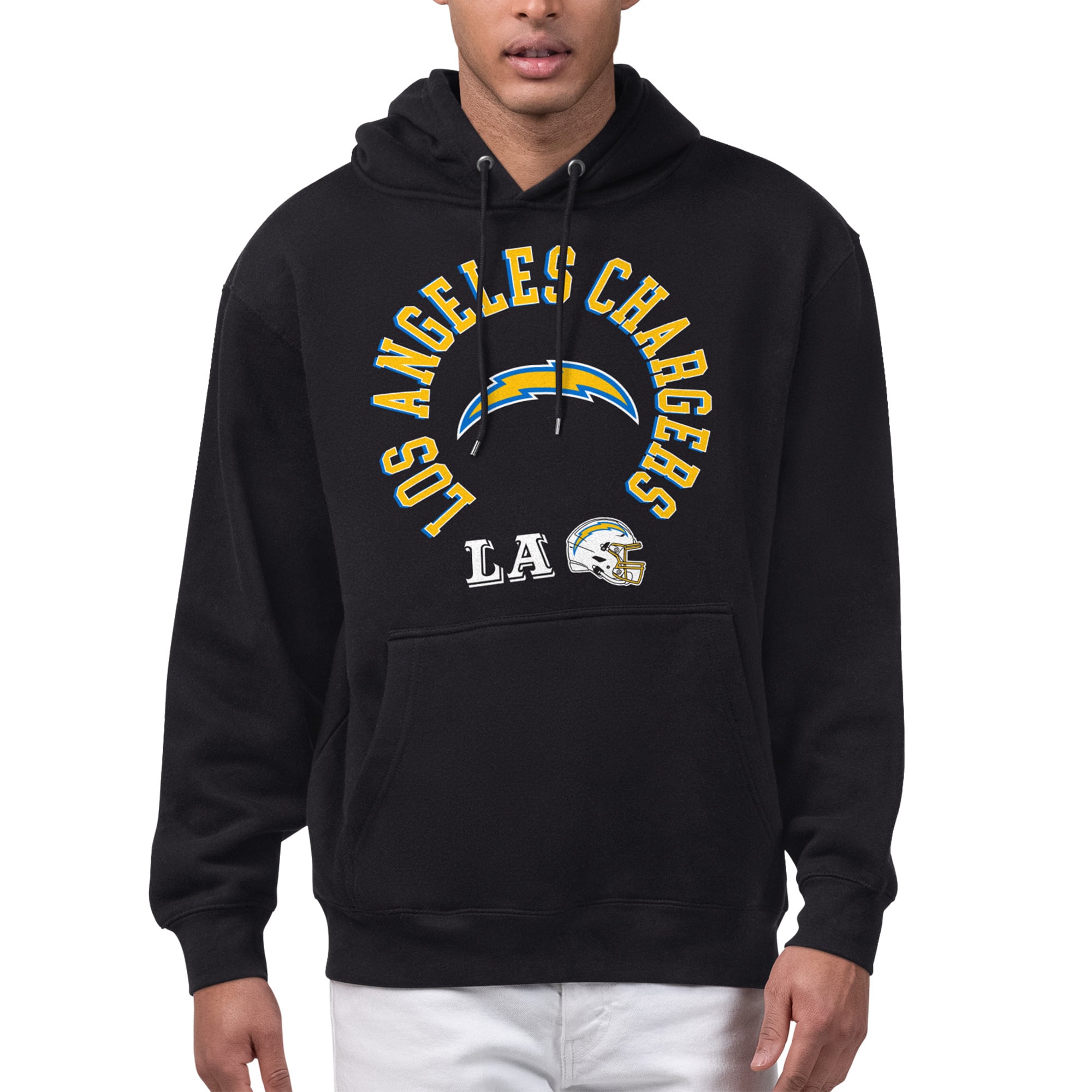 Men's Starter Black Los Angeles Chargers All-Around Fan Graphic Hoodie