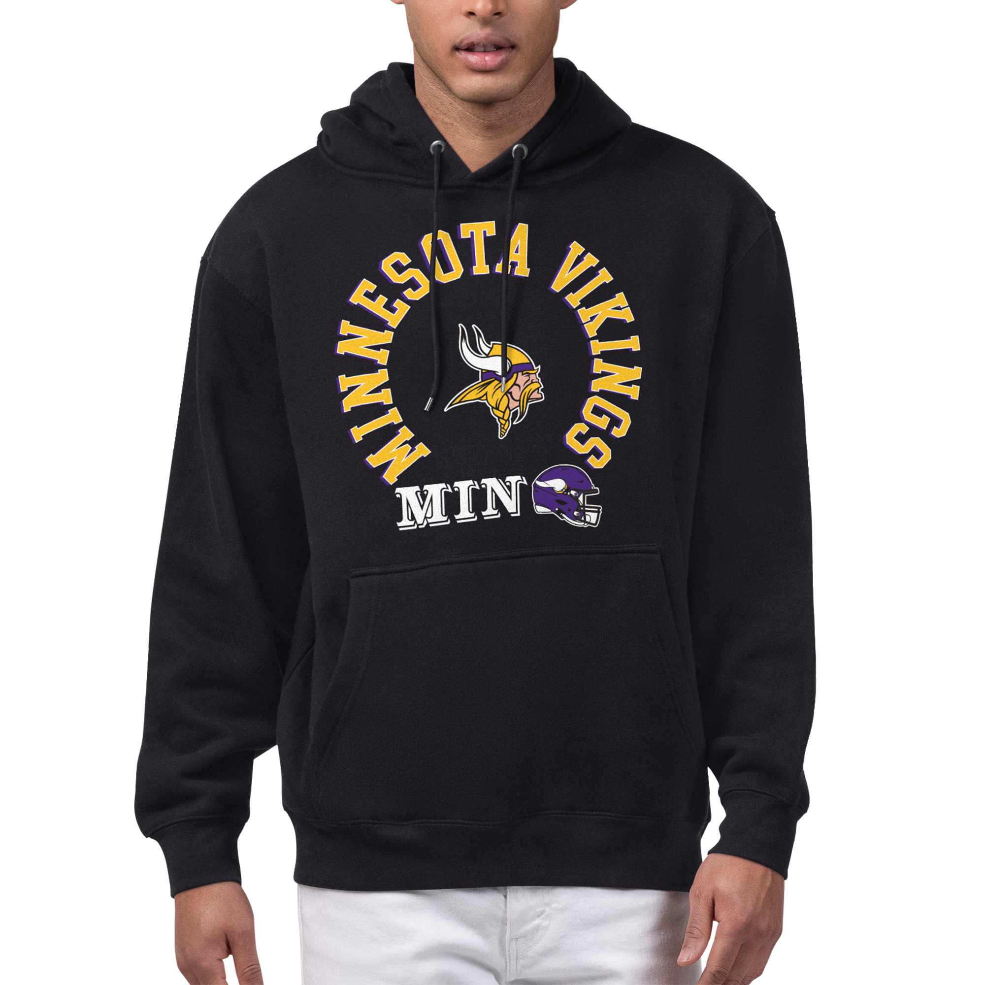 Men's Starter Black Minnesota Vikings All-Around Fan Graphic Hoodie