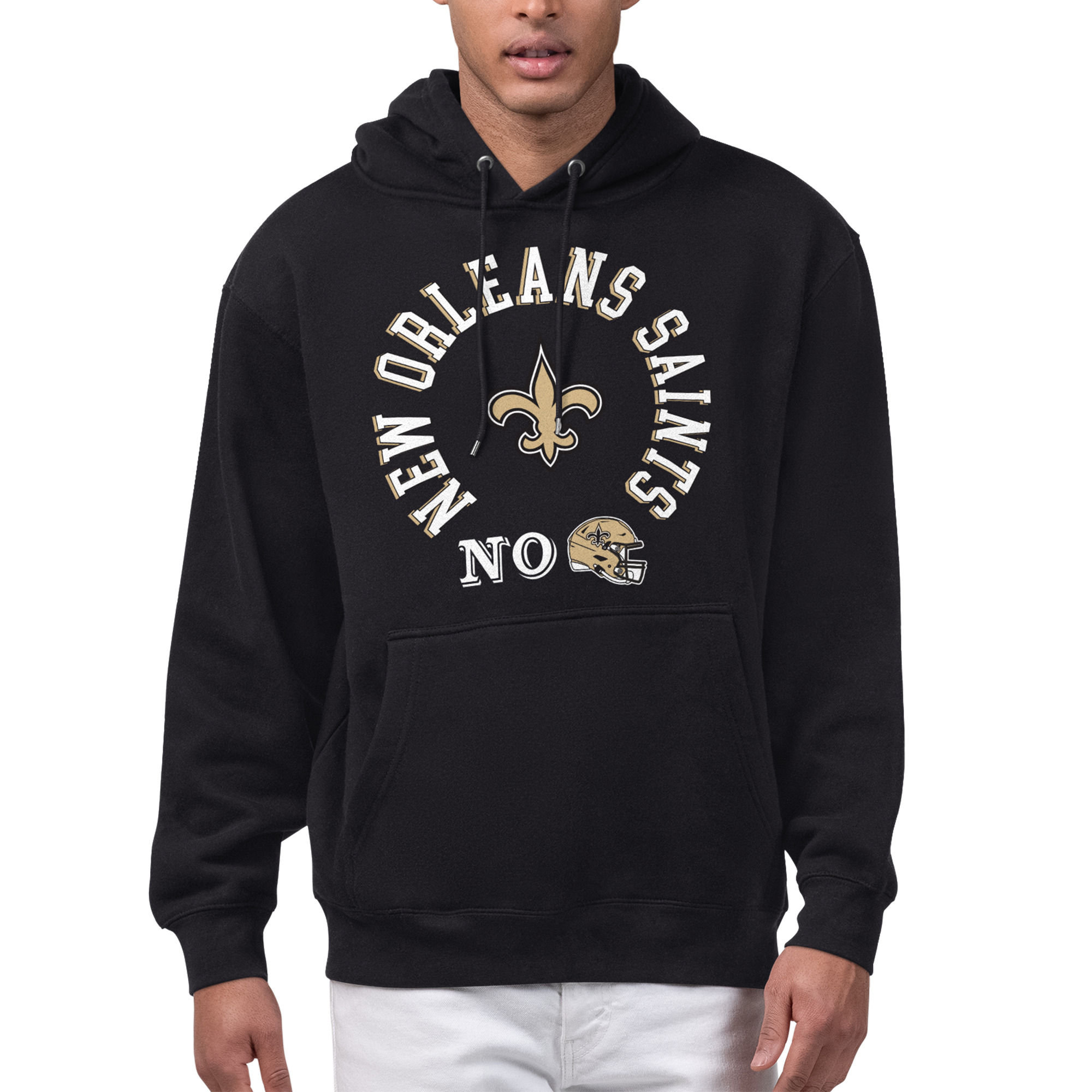 Men's Starter Black New Orleans Saints All-Around Fan Graphic Hoodie