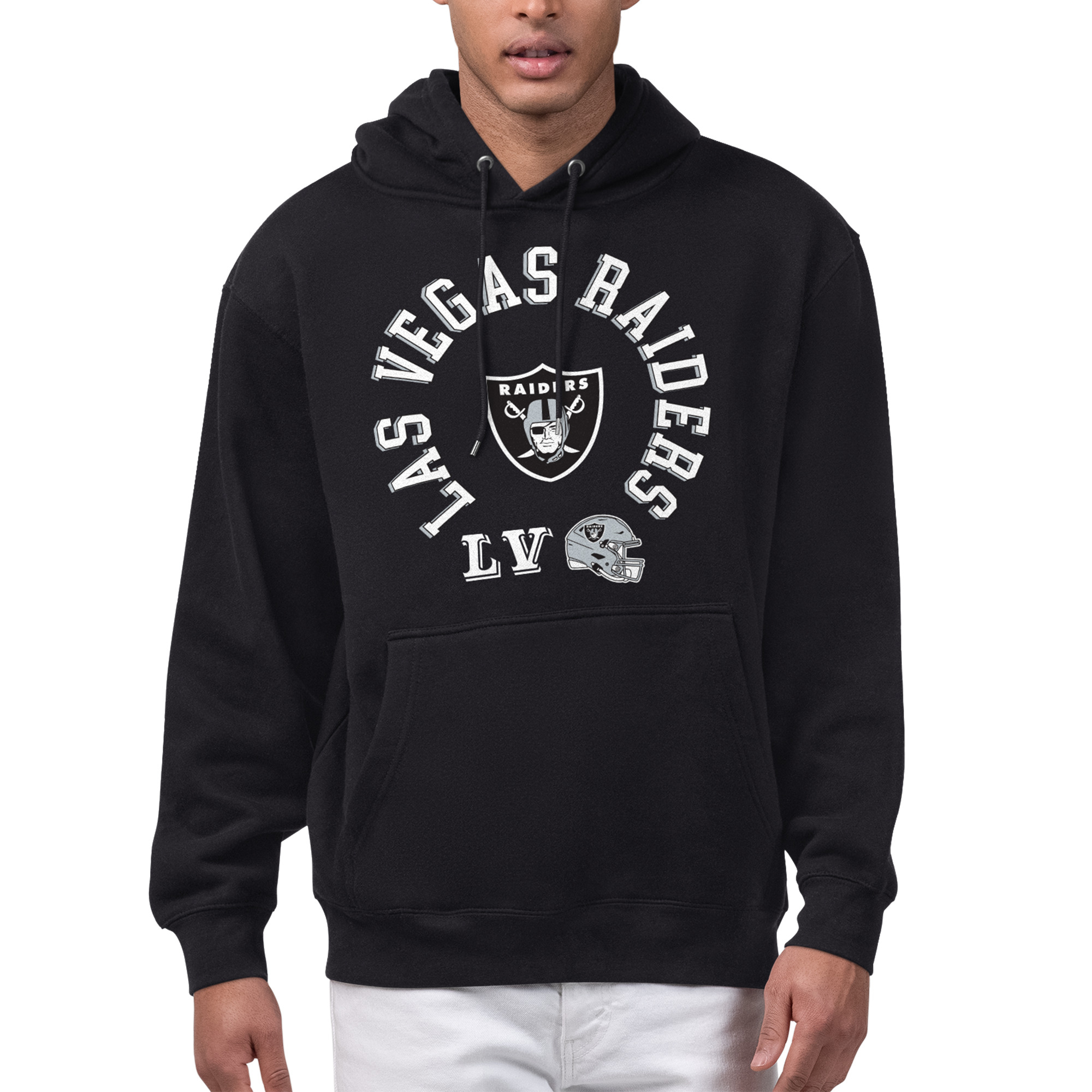 Men's Starter Black Las Vegas Raiders All-Around Fan Graphic Hoodie