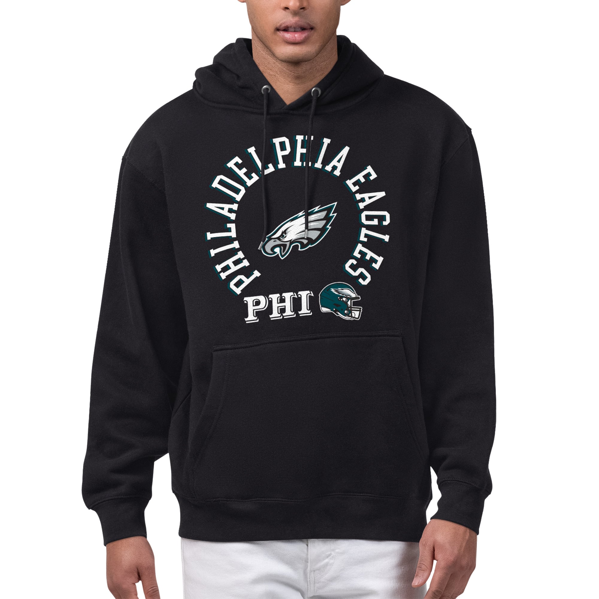 Men's Starter Black Philadelphia Eagles All-Around Fan Graphic Hoodie