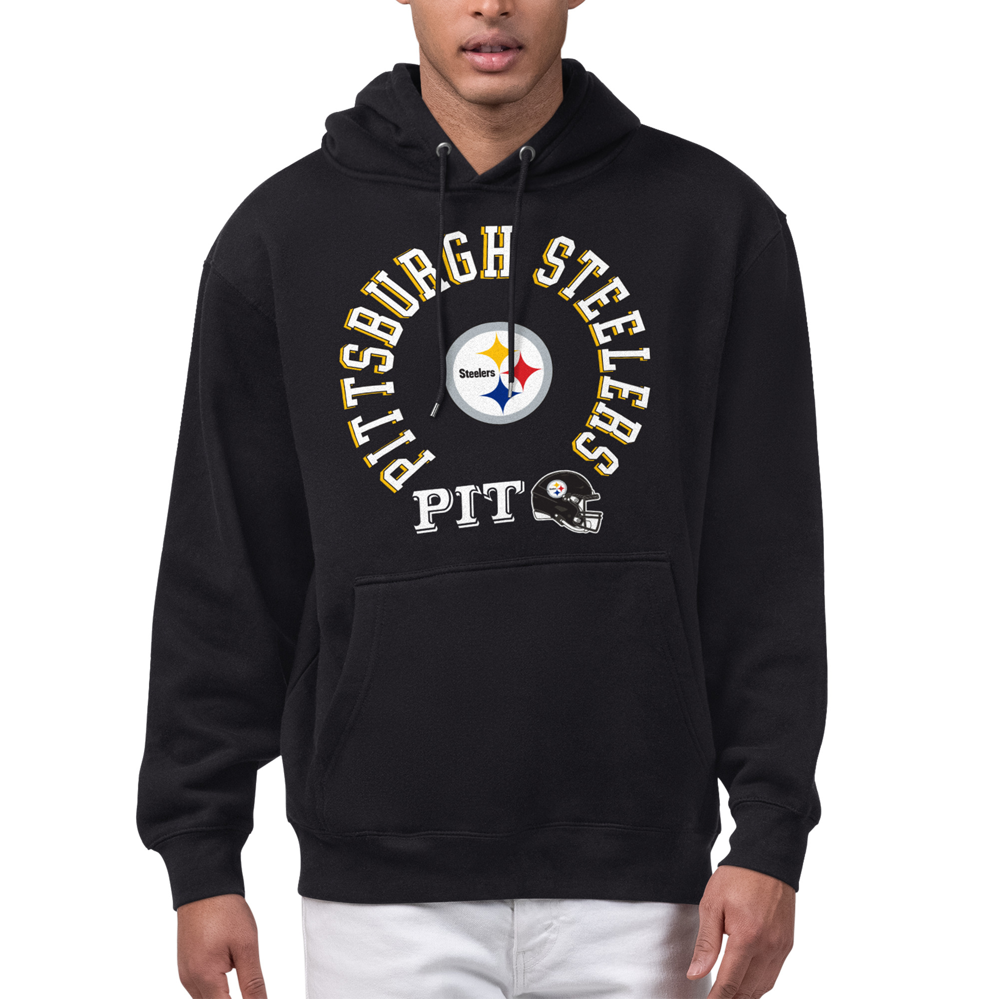 Men's Starter Black Pittsburgh Steelers All-Around Fan Graphic Hoodie