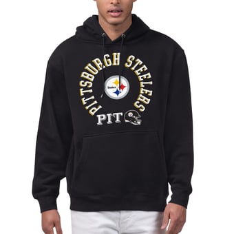 Men's Starter Black Pittsburgh Steelers All-Around Fan Graphic Hoodie