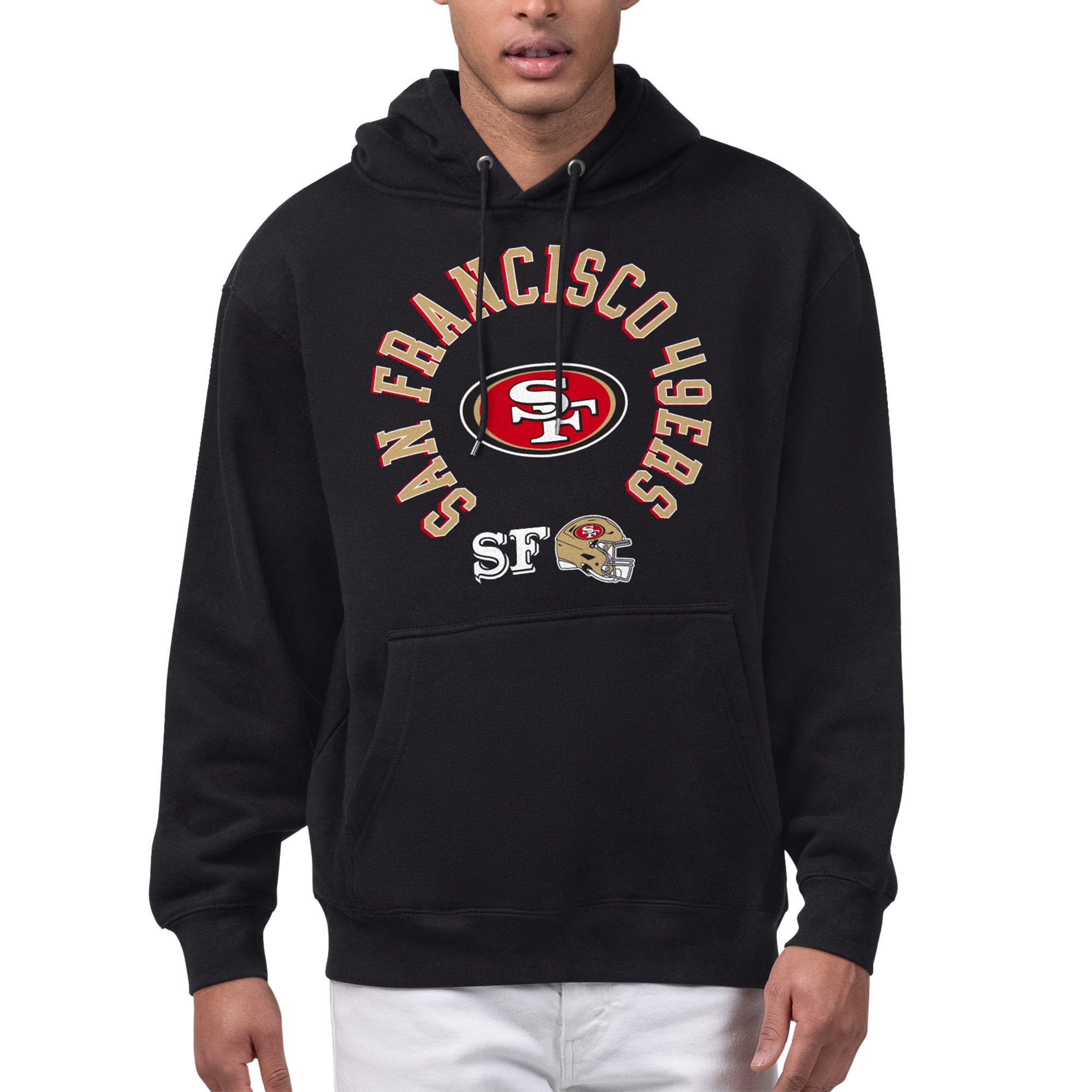 Men's Starter Black San Francisco 49ers All-Around Fan Graphic Hoodie