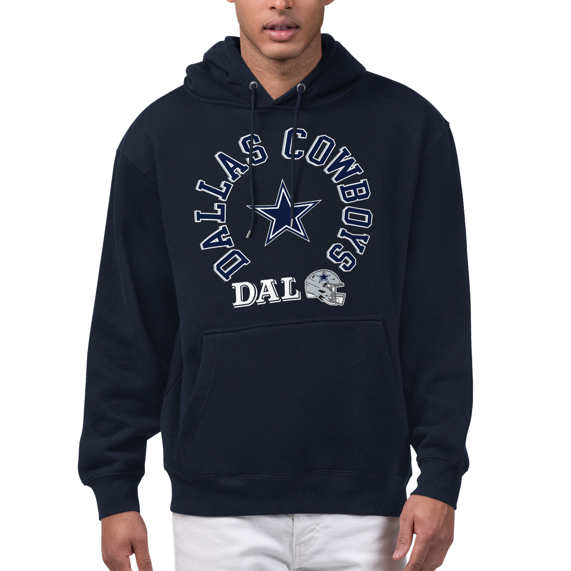 Men's Starter Navy Dallas Cowboys All-Around Fan Graphic Hoodie