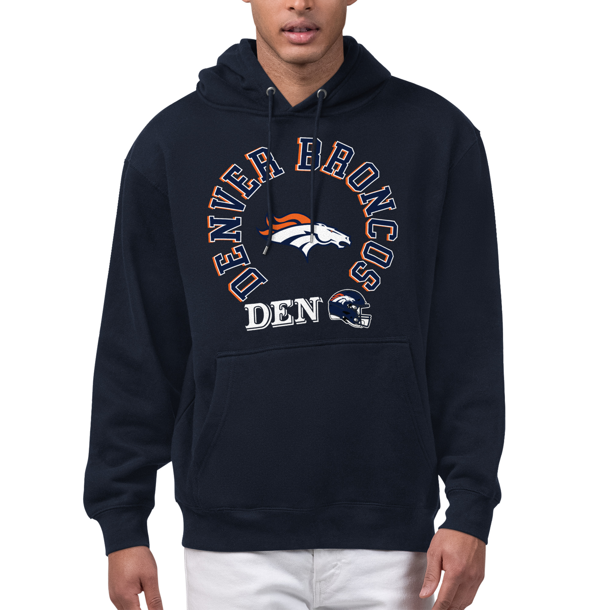 Men's Starter Navy Denver Broncos All-Around Fan Graphic Hoodie