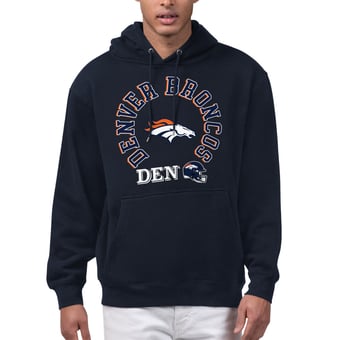 Men's Starter Navy Denver Broncos All-Around Fan Graphic Hoodie