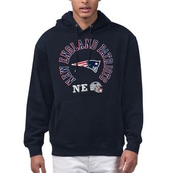 Men's Starter Navy New England Patriots All-Around Fan Graphic Hoodie