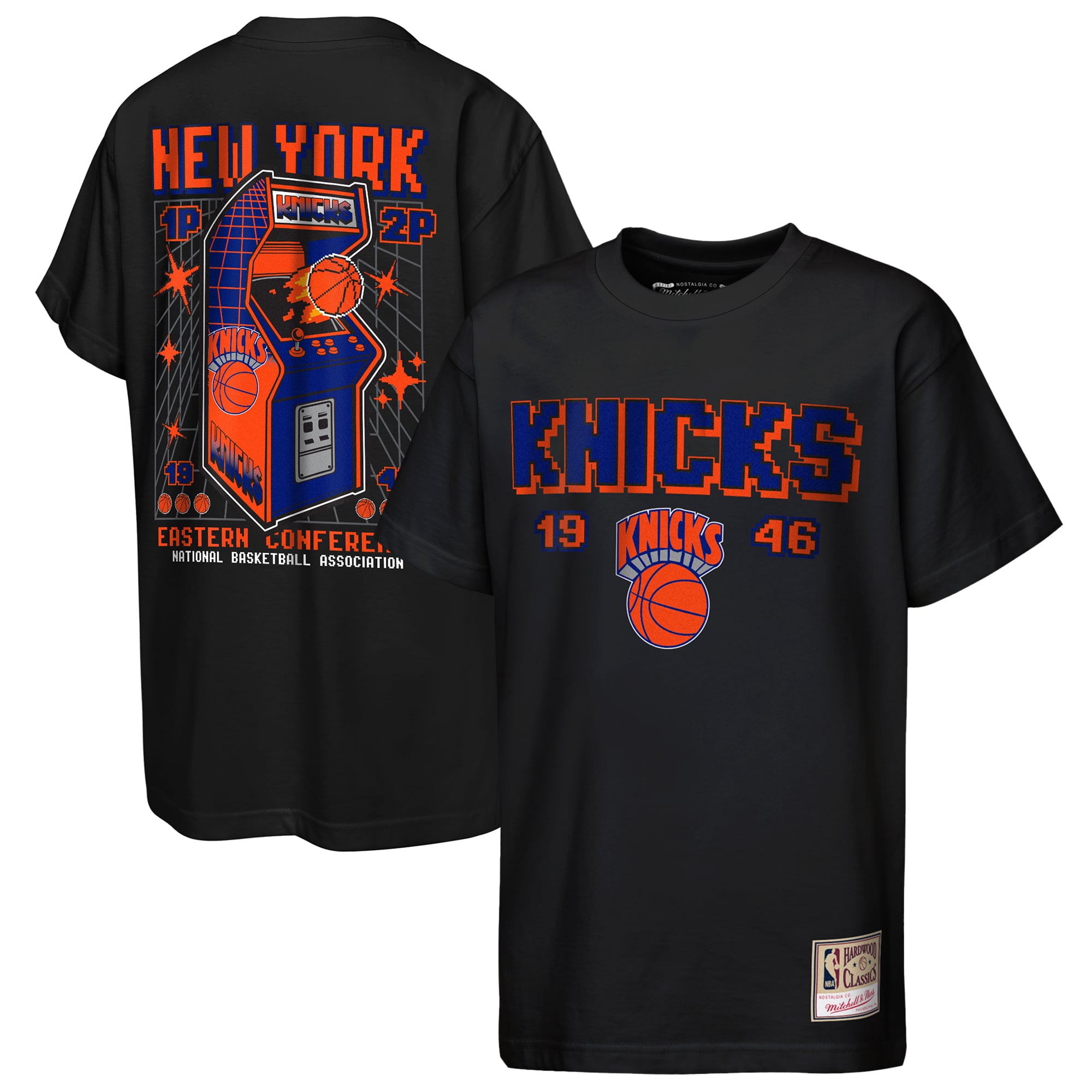 Youth Mitchell & Ness  Black New York Knicks Arcade T-Shirt