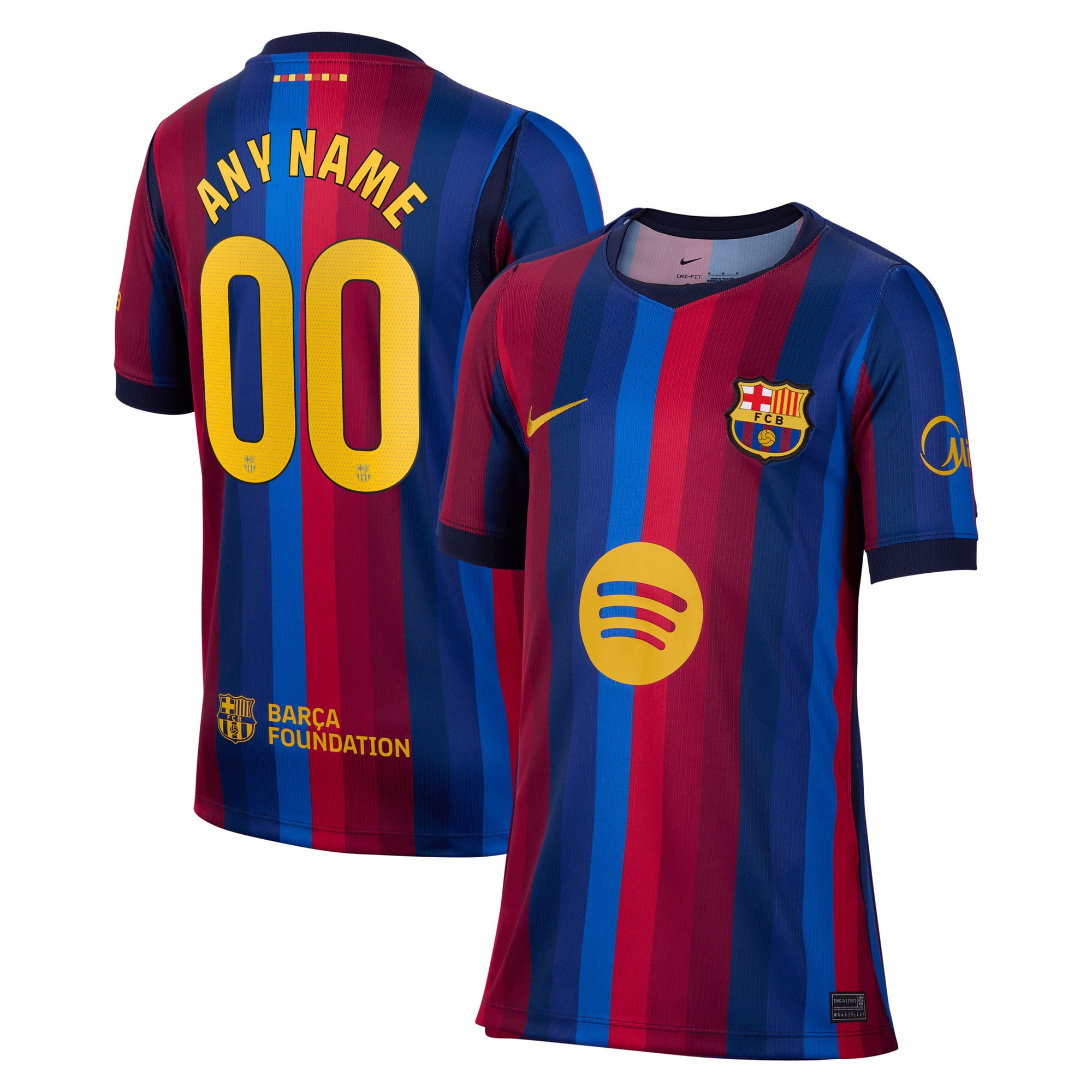 Youth Nike Red Barcelona 2026/27 Home Stadium Replica Custom Jersey