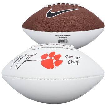Trevor Lawrence Clemson Tigers Autographed Nike White Panel Football with "2018 CFP Champions" Inscription