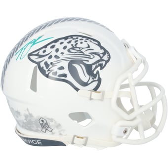 Trevor Lawrence Jacksonville Jaguars Autographed Riddell 2024 Salute To Service Speed Mini Helmet