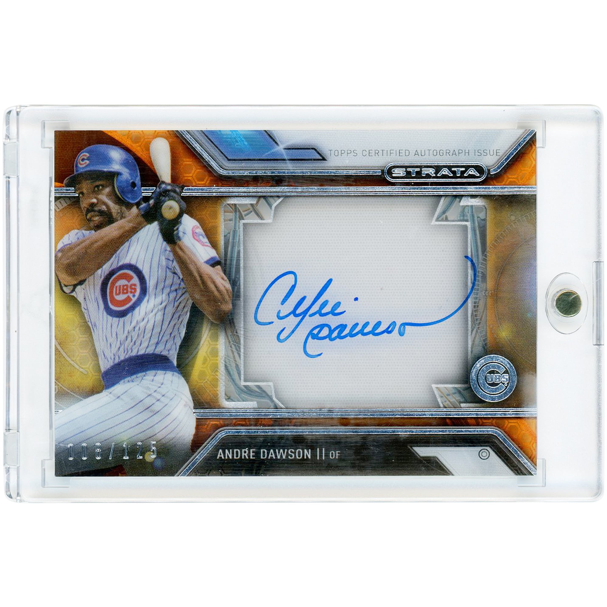 Andre Dawson Chicago Cubs Autographed 2016 Topps Strata #SA-AD #8/125 Card. rookie card picture