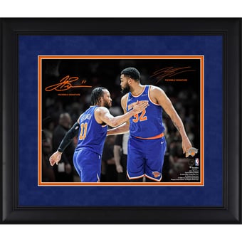 Jalen Brunson & Karl-Anthony Towns New York Knicks Facsimile Signature Framed 11" x 14" Spotlight Photograph