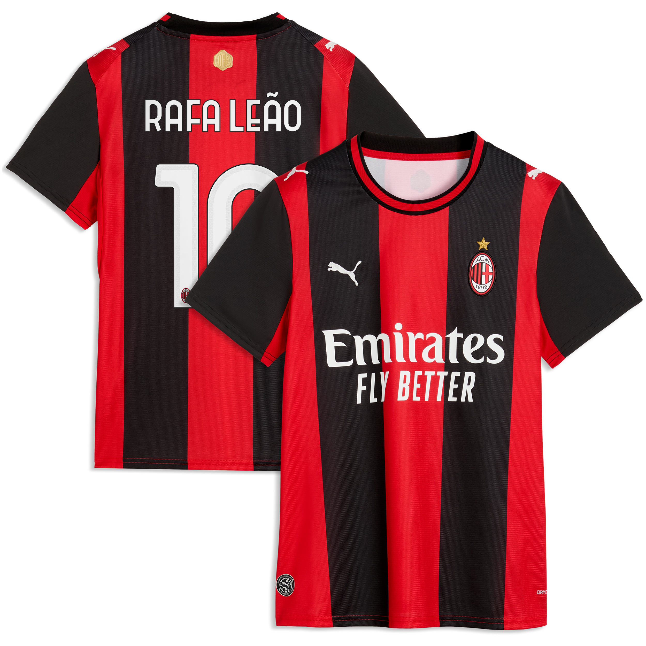 Women's Puma Rafael Leão Black/Red AC Milan 2026/27 Home Replica Jersey