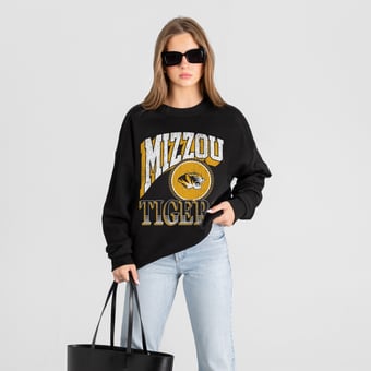 Women's Gameday Couture Black Missouri Tigers Victory Black Label Premium Drop Shoulder Sweatshirt