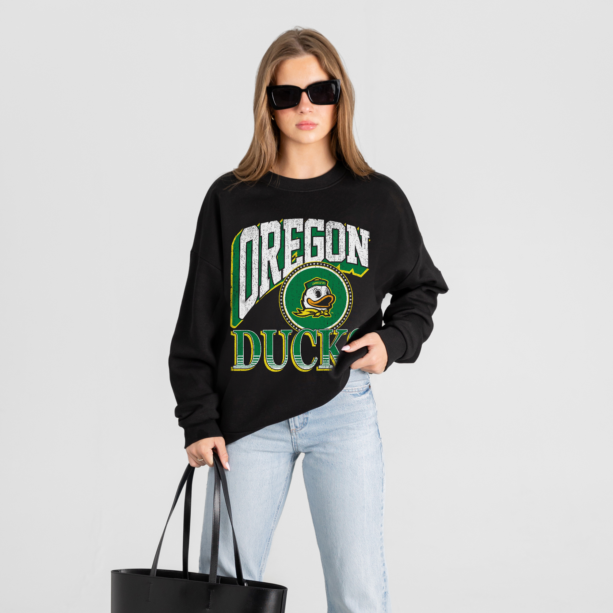 Women’s Gameday Couture Black Oregon Ducks Victory Black Label Premium Drop Shoulder Sweatshirt