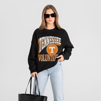 Women's Gameday Couture Black Tennessee Volunteers Victory Black Label Premium Drop Shoulder Sweatshirt