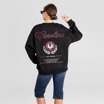 Women's Gameday Couture Black South Carolina Gamecocks Classic Charm Black Label Premium Drop Shoulder Sweatshirt